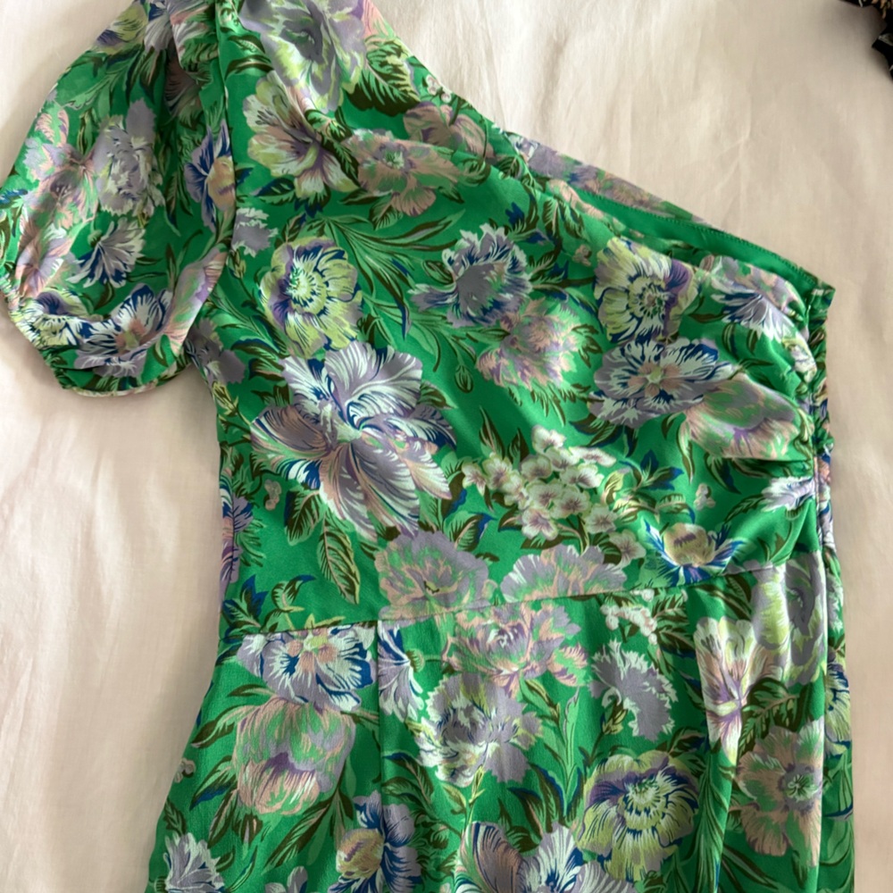 Astr Green and Purple Floral Dress